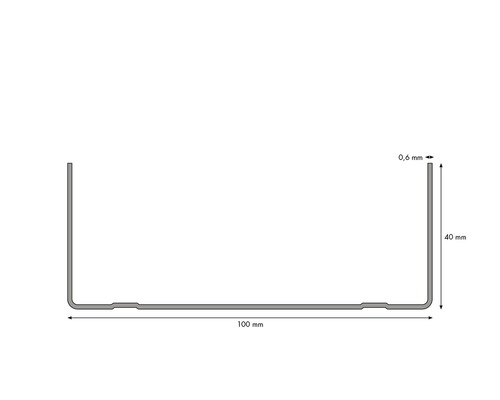 Schema eines Metallprofils mit Maßangaben