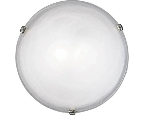 Plafonnier rond en verre avec fixations en métal
