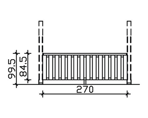 Dessin technique d''une balustrade de balcon avec des dimensions.