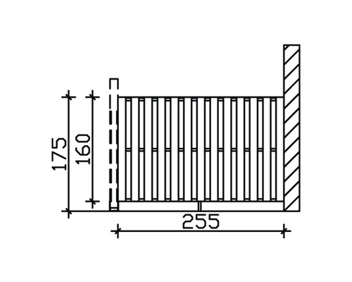Dessin technique d''un écran de confidentialité avec dimensions.
