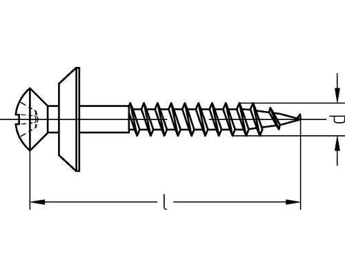 Dessin technique d''une vis à tête fraisée avec indications de dimensions
