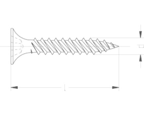 Dessin technique d''une vis avec indication de la longueur et du diamètre