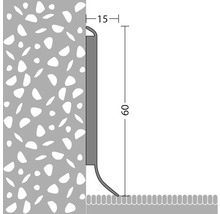 Kernsockelleiste Hartschaum Esche weiß 60x2500 mm-thumb-2