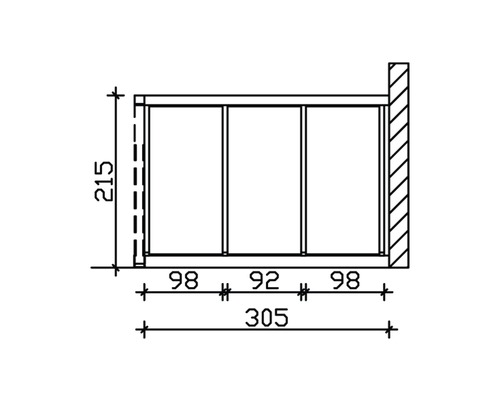 Dessin technique d''une construction de fenêtre avec dimensions.