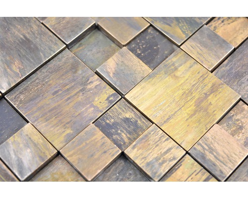 Quadratische Mosaikfliesen aus Metall