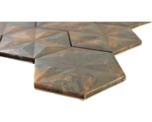 Sechseckige Wandfliesen mit dreidimensionalem Muster