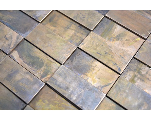 Rechteckige Mosaikfliesen aus Metall