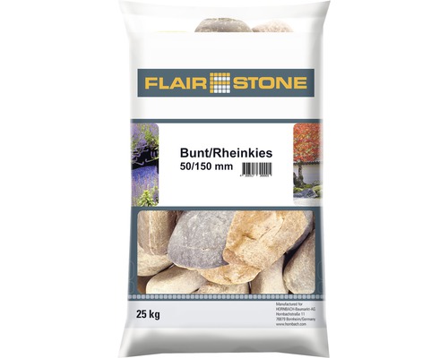Sack mit bunten Rheinkieseln, Körnung 50/150 mm