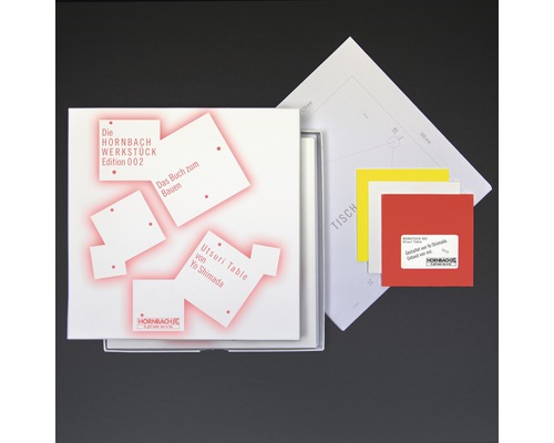 Hornbach Werkstück Edition 002 : le livre pour construire et la table Utsuri de Yo Shimada.