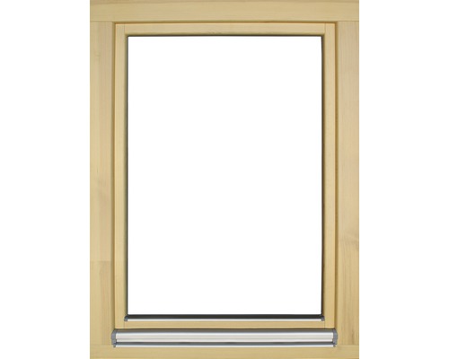 Holzfensterrahmen mit Metallschiene