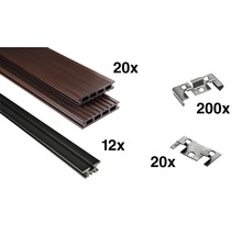 Konsta WPC Terrassendielen Set schokobraun 12 m² inkl. WPC Terrassendielen, Unterkonstruktion und Montagematerial