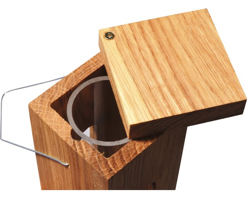 Boîte en bois avec couvercle et poignée en métal