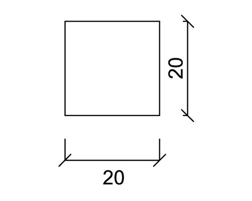Forme carrée avec dimension 20 x 20