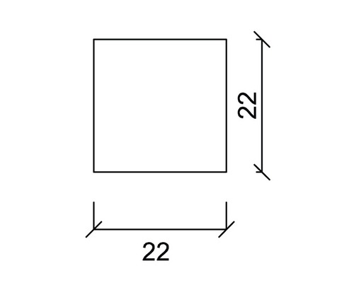 Forme carrée avec dimension de 22