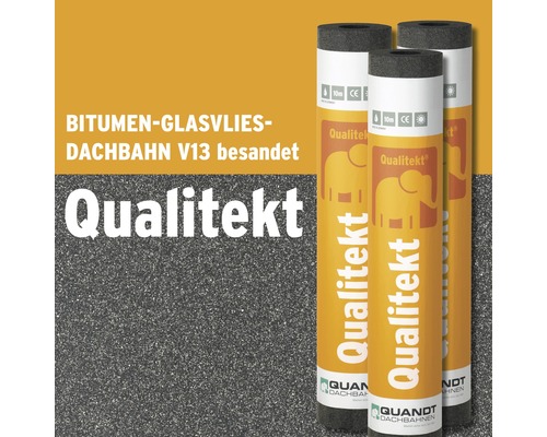 Intissé en verre Quandt en bitume Dachbahn® Qualitekt® V13-8 sablé rouleau de 10 m x 1 m = 10 m²