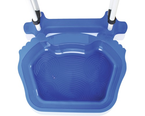 Blaue Kinderschaukel mit Sicherheitsbügel