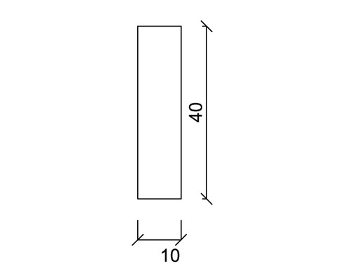 Produktabmessungen mit einer Breite von 10 und einer Höhe von 40