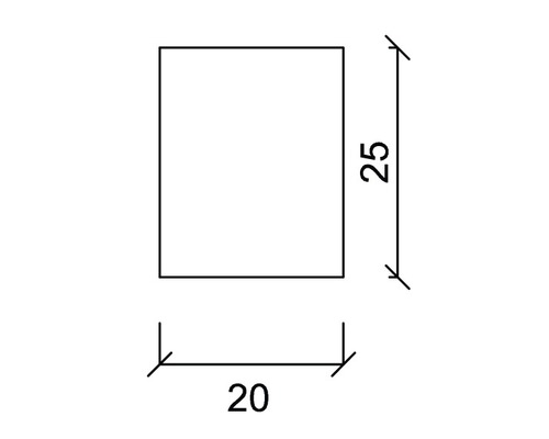 Quadratische Form mit den Maßen 25 mal 20