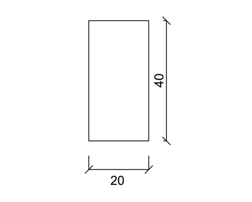Dessin technique avec les dimensions 20 et 40