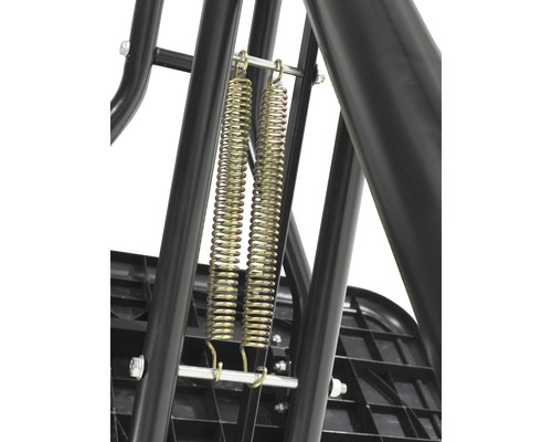 Vue détaillée d''une suspension de balançoire avec deux ressorts en acier