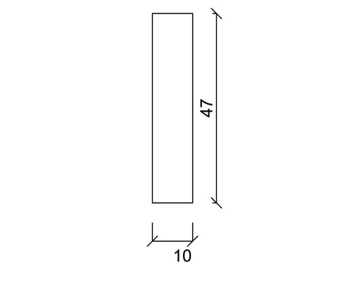 Technische Zeichnung mit Maßangaben 10 und 47