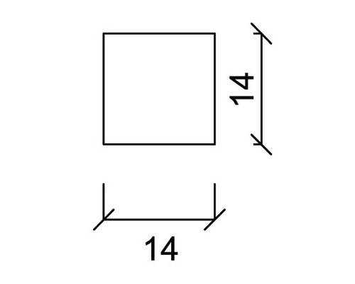 Forme carrée avec dimension de 14