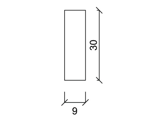 Dessin technique avec cotes 30 et 9