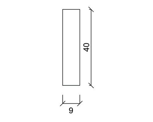 Dessin technique avec dimensions : 9 et 40.