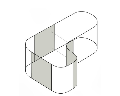 Grafik eines abstrakten, gewundenen Regals