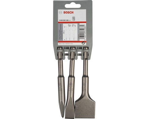 Jeu de burins Bosch avec trois pièces pour le travail de la pierre et de la maçonnerie