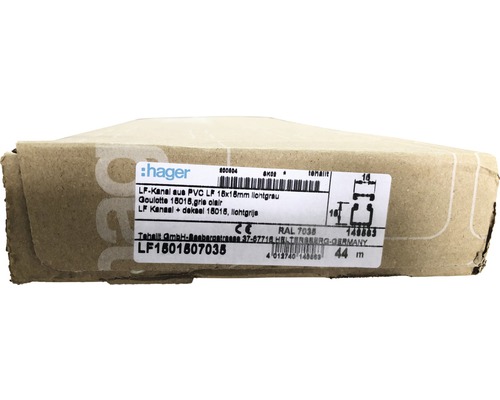 Hager Leitungskanal aus PVC 18x18 Millimeter, hellgrau