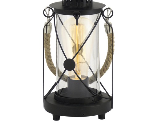 Lampe de table décorative en forme de lanterne avec globe en verre