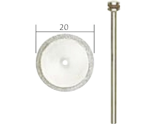 Disque à tronçonner diamanté de 20 millimètres de diamètre avec tige