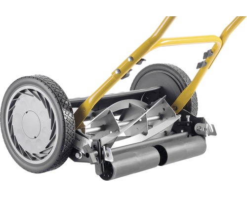 Tondeuse à gazon manuelle avec boîtier métallique et roues