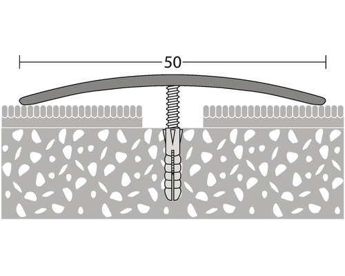 Représentation d''un profil de transition avec fixation et dimension de 50.