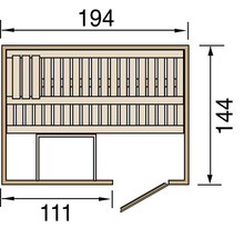 Plan d''une sauna avec dimensions