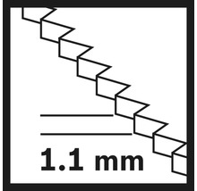 Symbole pour un espacement des dents de 1,1 mm
