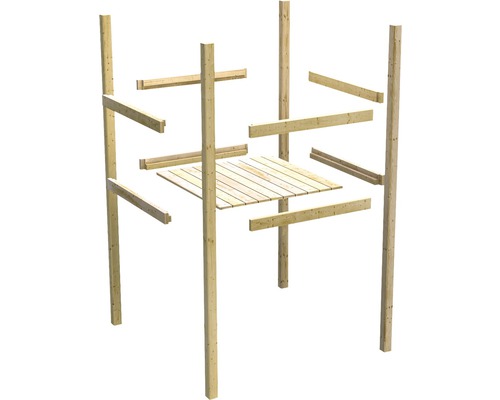 Holzkonstruktion mit Pfosten und Brettern