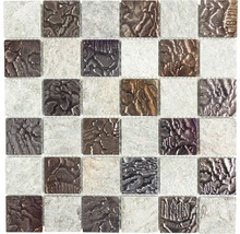Mosaikfliese mit unterschiedlichen Oberflächenstrukturen