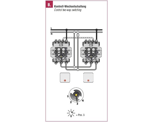 Schaltplan einer Kontroll-Wechselschaltung