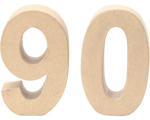 Nombre décoratif Quatre-vingt-dix en bois