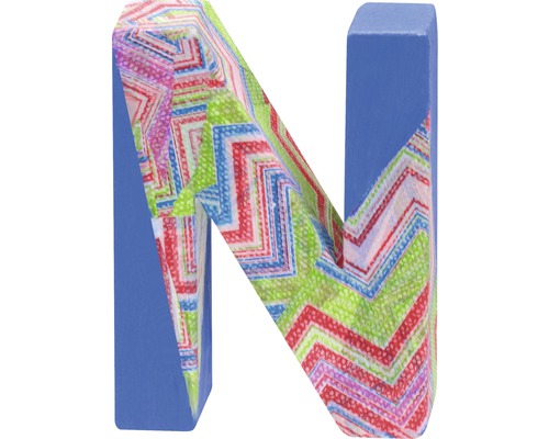 Dekorative Holzbuchstabe N mit Muster
