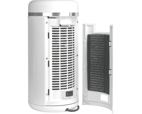 Purificateur d''air avec compartiment de filtre ouvert et filtre inséré