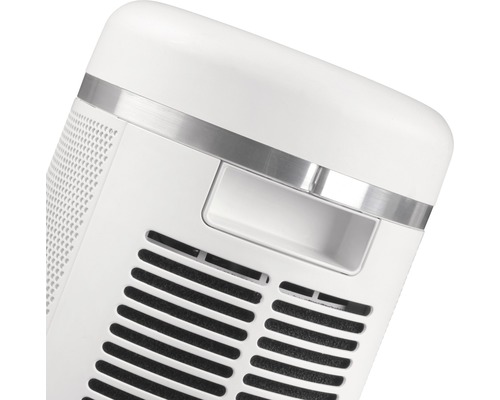 Vue détaillée d''un radiateur soufflant avec poignée et fentes de ventilation