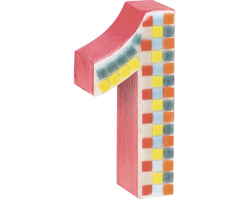 Dekorative Zahl Eins mit Mosaiksteinen