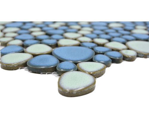 Mosaikfliesen in Steinoptik, blau und grün