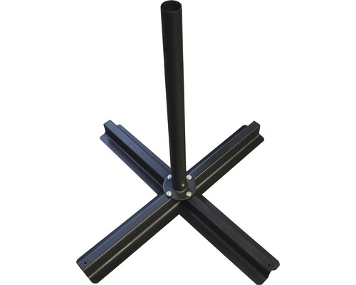 Support de parasol avec pied en croix et fixation de tube