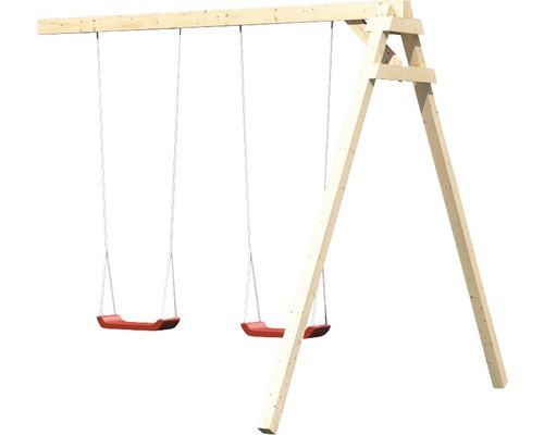 Holzschaukel mit zwei Schaukelsitzen für den Garten