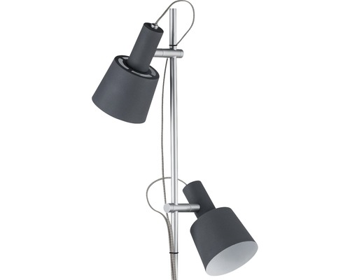 Stehleuchte mit zwei Leuchtenköpfen aus Metall