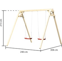 Balançoire en bois avec dimensions